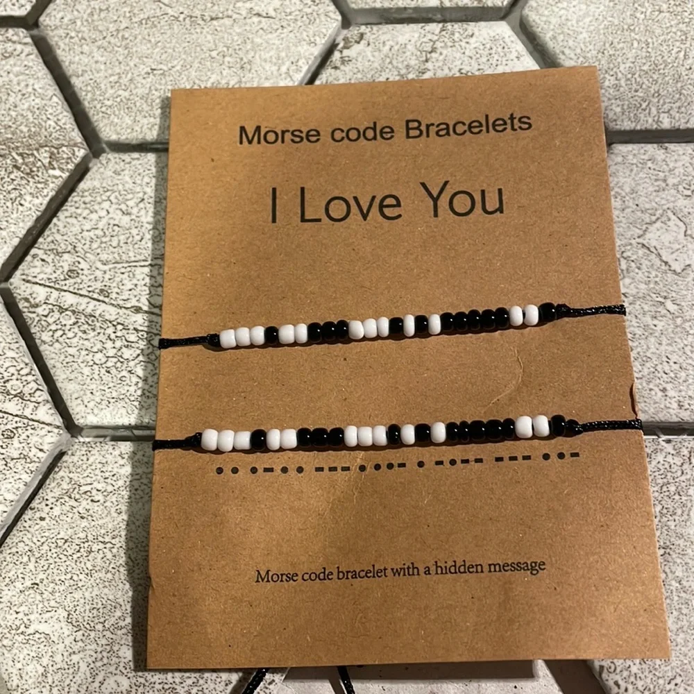 I love You Morse Code Bracelet - Picture 1 of 2